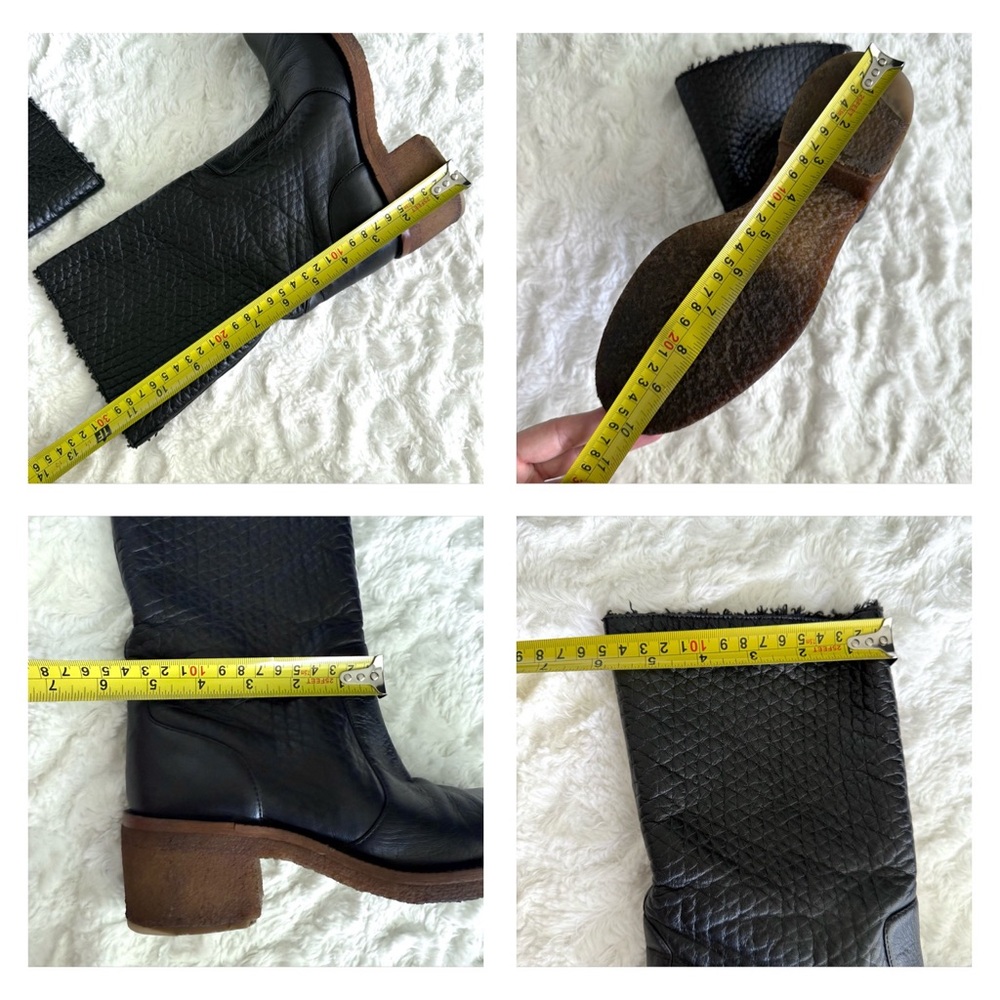 Chanel CC Logo Shearling Black Leather Boots - Picture 15 of 15